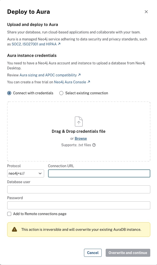 deploy to aura connection