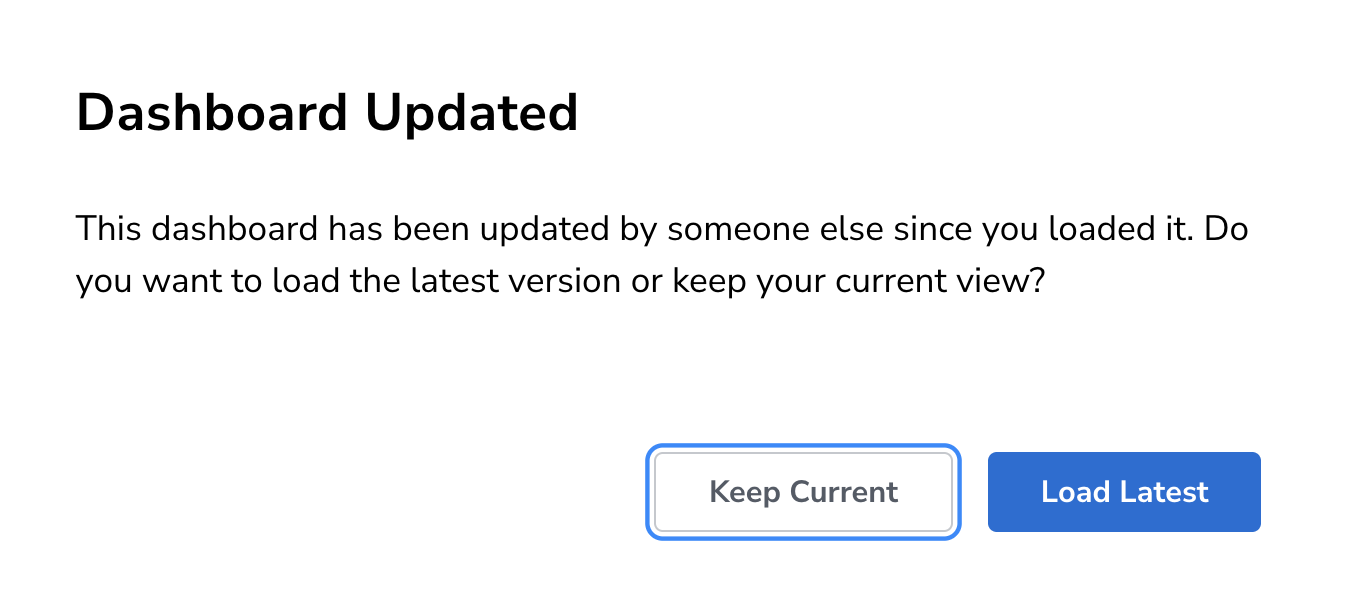 Dashboard conflict dialog