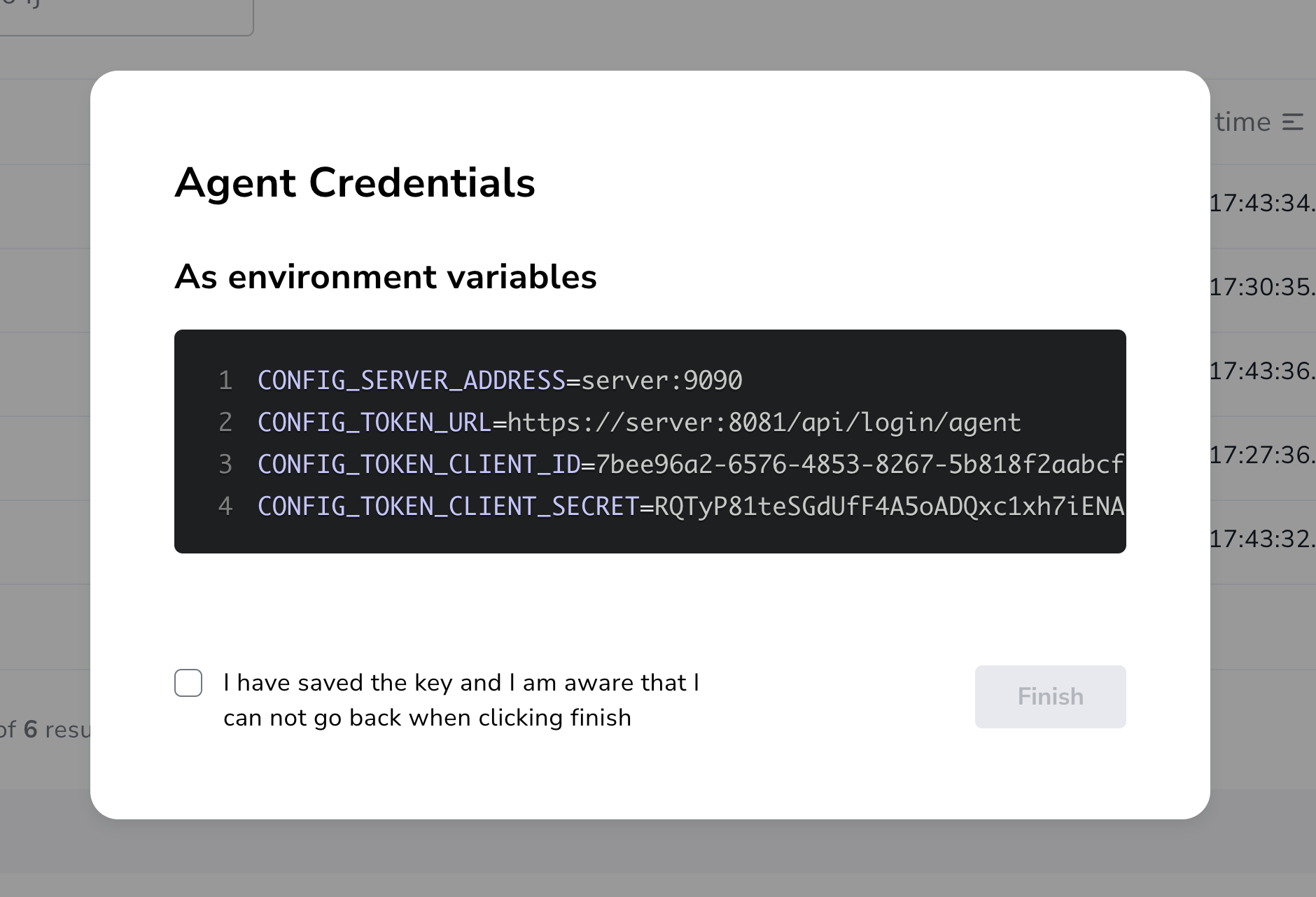agent credentials